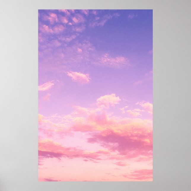 Poster Púrpura Rosa e azul Céu Céu de Verão Sunset (Frente)
