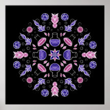 Púrpura rosa-rosa da poção das bruxas do gótico Pa