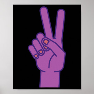 Poster Púrpura Sinal de Paz Para Amor