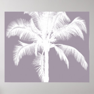 Póster Púrpura Tropical de Palmeira Tropical do Havaí
