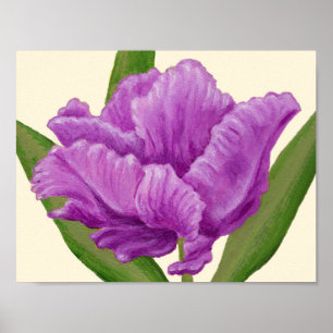 Póster Púrpura Tulip art impressão.