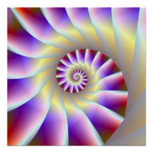 Póster Púrpura Vermelha e Espiral Branca Etapas Perfeitas