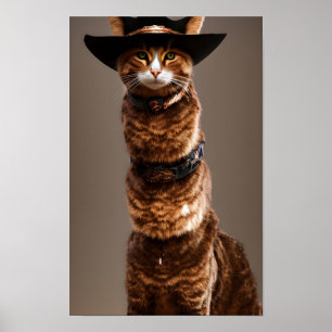 Poster Purrfect Cowboy Feline Frontier Adventure