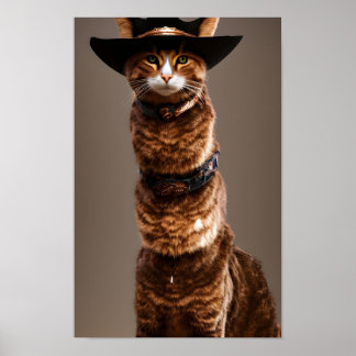 Poster Purrfect Cowboy Feline Frontier Adventure