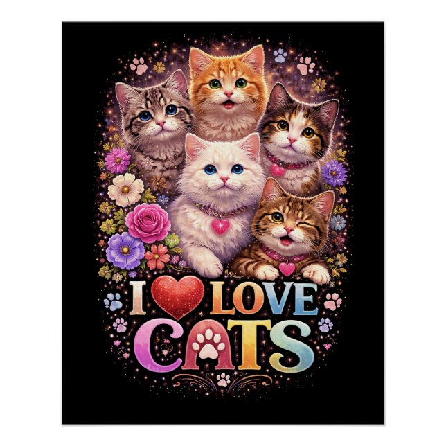 Póster Purrfect Little Hearts (Frente)