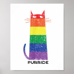 Poster Purride Shirt LGBT Orgulho gay Engraçado Gato Dize