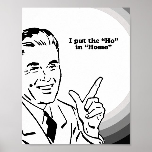 Póster Pus o "HO" em Homo T-SHIRT (Frente)