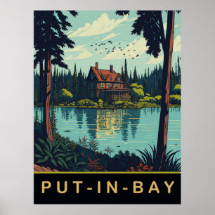 Poster Put-In-Bay, Ohio, Viagem Antiga