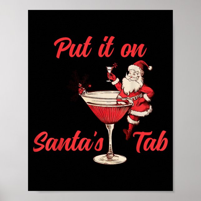 Poster Put It On Santas Tab Funny Christmas Santa Tail Re (Frente)