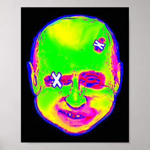 Poster Putin Palhaço Engraçado de Halloween Arte Retro do