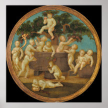 Putti com uma imprensa vinícola - Raphael Fine Art
