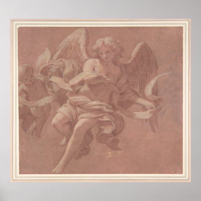 Póster Putto e Angel segurando um banderole (Frente)