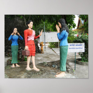 Póster Puxando Rostos Para Trás