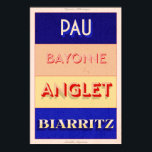 Poster Pyrénées-Atlantiques Nouvelle Aquitaine Art Deco P<br><div class="desc">Nouvelle Aquitaine poster, estilo design. Este design de arte chic Art Deco Poster do Sudoeste da França é um lugar famoso, perfeito para aqueles que querem mostrar o seu amor por esta região. De camisetas a homewares e acessórios, há algo para todos - então por que não se tratar hoje...</div>