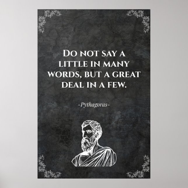 Poster Pythagoras wise quote. Inspiration (Frente)