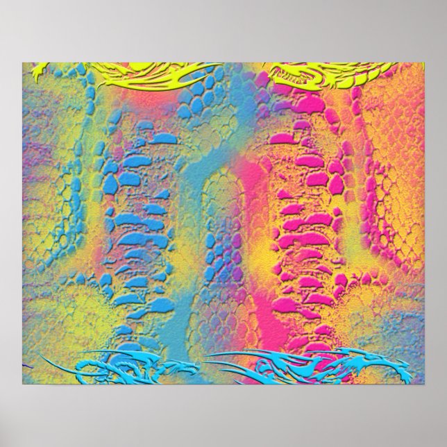 Poster PYTHON - fractal decorativo moderno - (Frente)