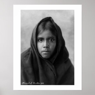 Póster Qahatika Girl por Edward S. Curtis 16 x 20