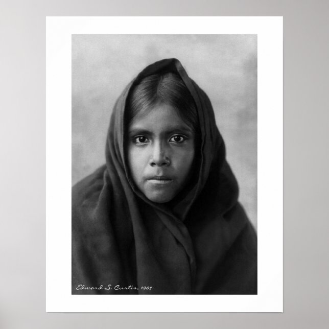 Póster Qahatika Girl por Edward S. Curtis 16 x 20 (Frente)