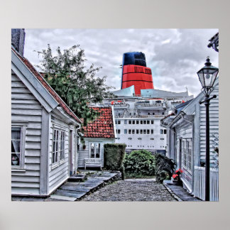 Póster QE2 em Stavanger
