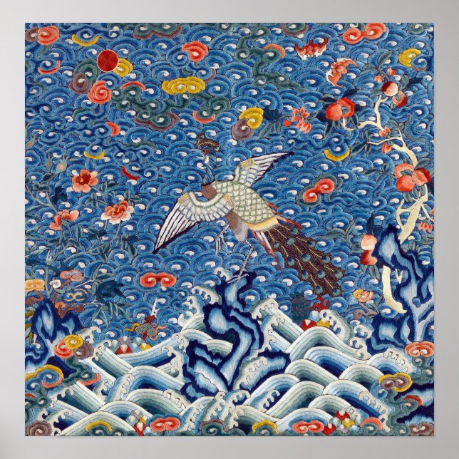 Poster Qing Crachá de Classificação Dinâmica com Peacock (Frente)