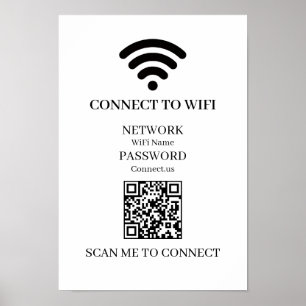 Poster QR personalizado WiFi   Exibição de Varredura de R