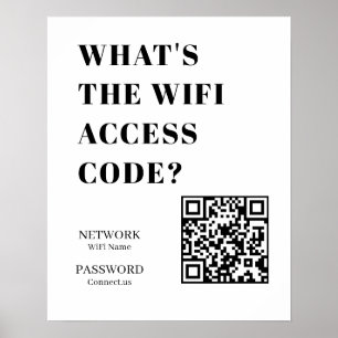 Poster QR personalizado WiFi   Qual é o Código WiFi Exibi