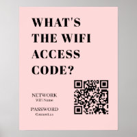 QR WiFi Rosa Personalizado | Senha Personalizada
