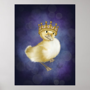 Poster Quackery Real: Duque Amarelo com Coroa Dourada