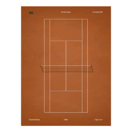 Póster Quadra de Tênis de Saibro do Aberto da França