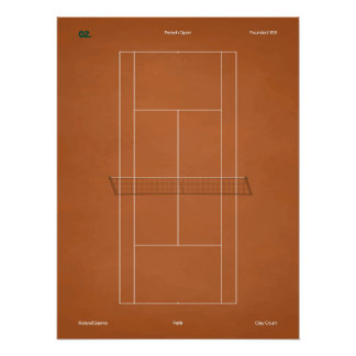 Póster Quadra de Tênis de Saibro do Aberto da França