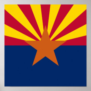 Póster Quadrado da bandeira da arizona