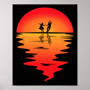 Poster Quadrado de Dançarino Sunset Square Dancage
