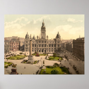 Póster Quadrado de George, Glasgow, Scotland
