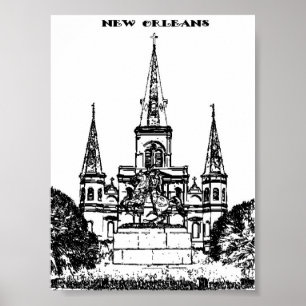 Póster Quadrado de Jackson, Nova Orleães