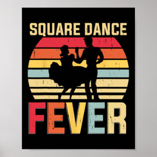 Poster Quadrado de Música country da Dança Febre de Queda