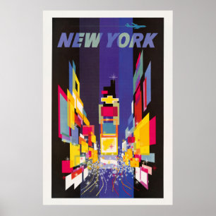 Poster Quadrado de New York Times pelo abstrato da noite