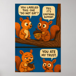 Poster Quadrado de Squirrel - Piada de Bolota de Suporte