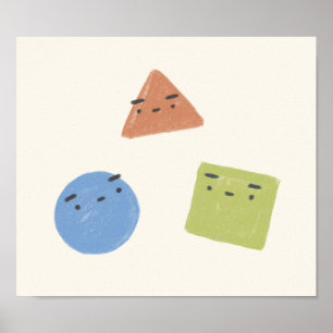 Poster Quadrado do círculo do triângulo