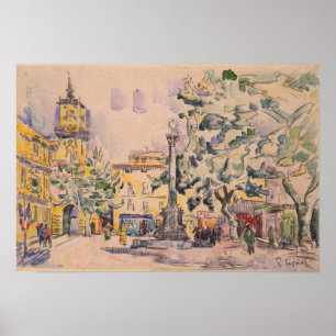 Póster Quadrado do hotel de Ville em Aix-en-Provence