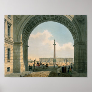 Poster Quadrado do palácio, vista do arco do exército
