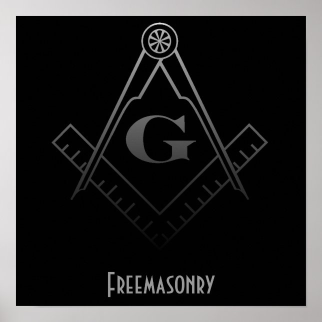 Póster Quadrado e bússola com todos os olhos vistos (Frente)