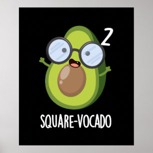 Poster Quadrado Engraçado Engraçado Avocado Pun Dark BG