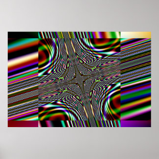 Póster quadrado fractal trippy