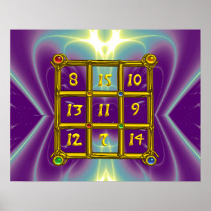 Póster QUADRADO MÁGICO 33 , Azul Roxo