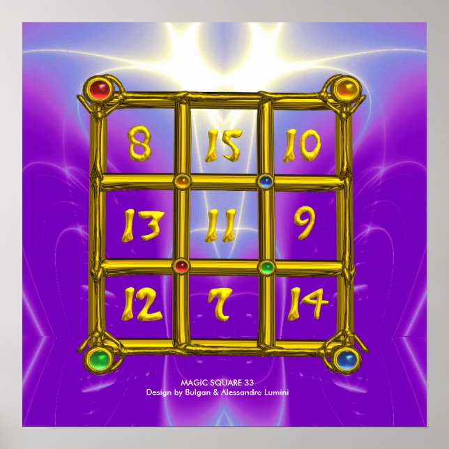 Póster QUADRADO MÁGICO 33 , Violeta Roxo (Frente)
