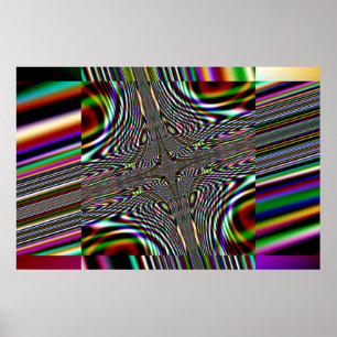 Póster quadrado trippy do fractal