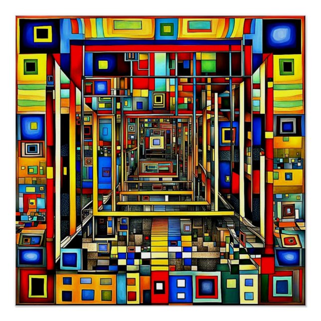 Póster Quadrados 4 (Frente)