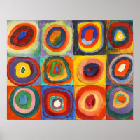 Quadrados com Círculos Concentrados por Kandinsky