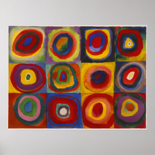 Poster Quadrados Com Círculos Concêntricos