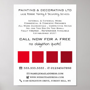 Poster Quadrados de Ombre Vermelho, Pintor e Decorador